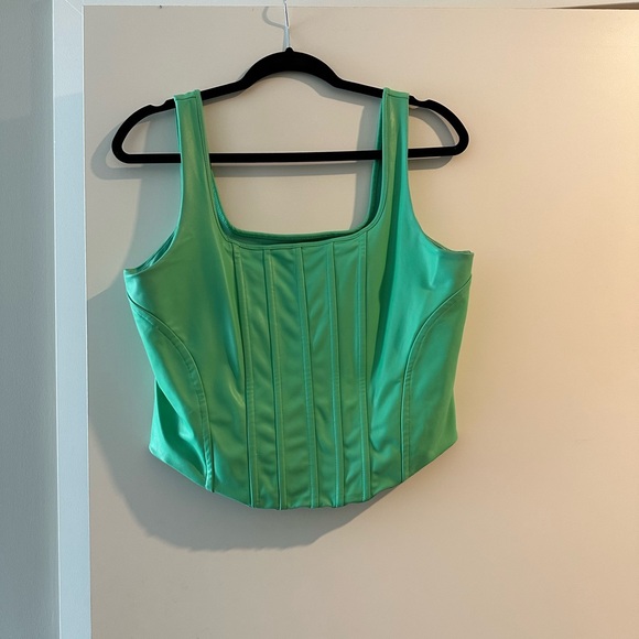 Express Tops - Express Green Fitted Top
